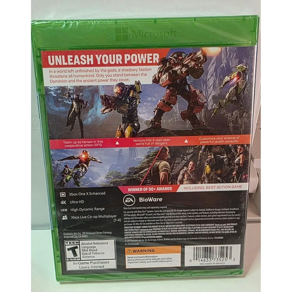 New Anthem Xbox One EA BioWare Action RPG‎ Game New Sealed 4K HDR 7352501601